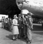 B-17G s/n 42-102547 of the 367th Bomb Squadron was rechristened “Rose of York” by Princess Elizabeth in honor of her 18th birthday at Thurleigh, England, United Kingdom, 6 July, 1944. This photo was taken later that same day at Molesworth, England.