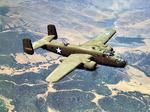 B-25C Mitchell bomber in flight over California, United States, 1942.