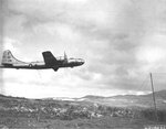 B-29 Superfortress “Tokyo Local” 882nd Bomb Squadron taking off from Isley Field, Saipan, Sep-Nov1944.