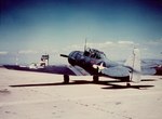 SNJ-4 Texan on the ramp at Moffett Field, California, USA, 1944.