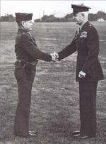 Marine Maj Gen OP Smith (right) congratulates Brig Gen Chesty Puller after presenting him with his fifth Navy Cross, Feb 1952. Gen Smith remarked at the time that they ought to stop giving Puller Navy Crosses and just give him the Medal of Honor.