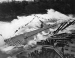 The launching of the USS Robalo at Manitowoc Shipbuilding Co., Manitowoc, Wisconsin, United States, May 9, 1943.
