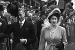 King George VI of the United Kingdom with his daughter and future queen, Princess Elizabeth, arriving at the Derby, Epsom Downs, England, United Kingdom, June 5, 1948.