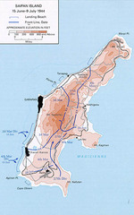 Map of the Battle of Saipan Jun 15 through July 9, 1944