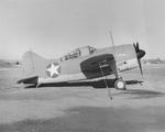 F2A-3 Buffalo of Marine Fighting Squadron VMF-112 at rest, May or June 1942, probably in San Diego, California, United States