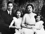 Prince Albert the Duke of York and the Duchess of York with their two daughters, Princess Elizabeth (the future Queen Elizabeth II) and Princess Margaret, late 1930s.