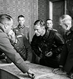 Red Commander Vladimir Yulianovich Borovitsky and German General Heinz Guderian in Brest, Poland (now Brest, Belarus) to work out the German-Soviet boundary demarcation of occupied Poland, 21 Sep 1939