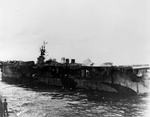 Birmingham withdrawing from Princeton after she was abandoned, 24 Oct 1944. Photo 1 of 2