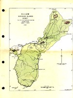 US Navy Construction Brigade Sept 1944 map of Guam in the Mariana Islands highlighting the newly constructed airfields
