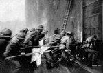 Japanese troops assaulting the Sihang Warehouse, Shanghai, China, circa 29 Oct 1937, photo 1 of 3