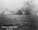 Smoke rising from Peleliu, Palau Islands, 1944