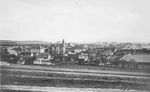 Lidice, Czechoslovakia in the 1930s. St. Martin’s church sits prominently in the center of the village.