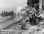 US Marines on a beach on Bougainville, Solomon Islands, 1943-1944