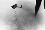 A Dornier Do-17 bomber dropping a string of bombs on London, England, United Kingdom, 20 Sep 1940