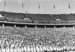 Hitler Youth members at the Olympic stadium, Berlin, Germany, 1937