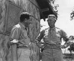 Lieutenant General Joseph Stilwell speaking with Colonel I. S. Ravdin of US Army 20th General Hospital, Assam, India, 15 Jul 1944