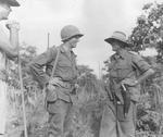 Joseph Stilwell speaking to a British officer, circa mid-1944