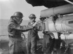 Gun crew with gas masks aboard HMS Broke, date unknown