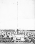 Memorial ceremony for fallen US Marines, Cape Gloucester, New Britain, Australian New Guinea, 1944, photo 1 of 2