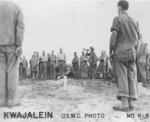 Funeral service for a fallen US Marine, Kwajalein, Marshall Islands, Jan-Feb 1944