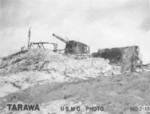 Destroyed Japanese coastal battery, Tarawa, Gilbert Islands, late Nov 1943
