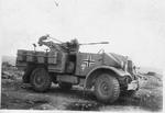 A captured Canadian Ford-built CMP truck converted to carry a 2cm Flak 30 cannon in the German Afrika Korps, North Africa, 1943.