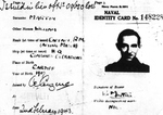 Identity card for Captain (acting Major) William Martin, Royal Marines; one of the fictitious documents created as part of Operation Mincemeat, Apr 1943.