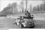 Schwimmwagen in a canal, northern France, 1943-1944