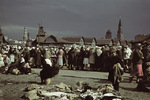 Street view, Kharkov, Ukraine, Oct-Nov 1941; note Annunciation Cathedral in background