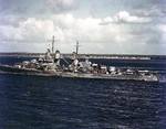 USS San Juan probably at Nouméa, New Caledonia, 3 Aug 1942; photograph taken from USS Wasp