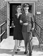 Medical Corpsman Desmond Doss and his wife, Dorothy, at the Woodrow Wilson General Hospital in Fishersville, Virginia, United States, fall 1945.