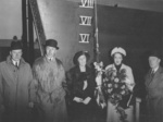 Antonia Kelly and others at the launch party of HMS Kelly, Hawthorn Leslie yard, Hebburn, England, United Kingdom, 25 Oct 1938
