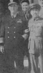 US 7th Fleet commander Vice Admiral Charles M. Cooke, Jr. and Chinese intelligence chief General Dai Li at Yiheyuan (Summer Palace), Beiping, China, 7 Mar 1946