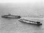 HMS Furious with HMS Courageous or HMS Glorious, off Gibraltar, early 1930s