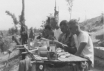 Men of US 5332nd Brigade (Provisional) having a meal, Burma, 1945; Brandon O