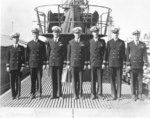 USS Burrfish officers during the commissioning ceremony, 14 Sep 1943