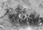 Members of US 5332nd Brigade (Provisional), Burma, 1945; Sherrill, Peterson, Parkhill, ?, Nelson, Crossland, and ?