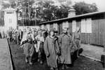 Soviet prisoners of war arriving at Sachsenhausen Concentration Camp, Germany, 1944-1945