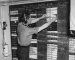 Status board in the Joint Operations Room aboard USS Ancon while at Oran, French Algeria, 3 Jul 1943