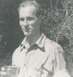 Ed Dyess celebrating after raid on Subic Bay, Philippines, Mar 1942