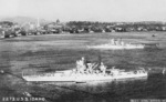 USS Idaho and USS New Mexico at anchor, Seattle, Washington, United States, Jul-Aug 1935