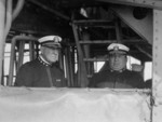 Admiral Hugh Rodmand and Captain Arthur Lee Willard at the bridge of USS New Mexico, Sep 1919