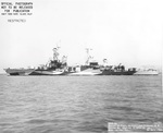 Cruiser USS Portland as seen off Mare Island Naval Shipyard, California after overhaul, 30 Jul 1944. She is painted in Measure 32, Design 7D. Photo 1 of 2