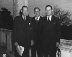 Harry Hopkins, Steve Early, and Chip Bohlen at Livadia Palace, Krym, Russia, Feb 1945