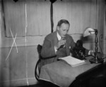 Harry Hopkins speaking to a radio audience, Washington, United States, 11 Oct 1936