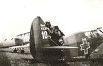 Stefanica Paunescu with his FN.305 aircraft, 1940s