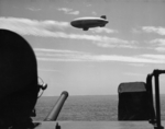 Airship flying near USS New Jersey, Pacific Ocean, 21 Jul 1943