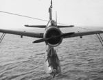 Kingfisher aircraft being recovered aboard USS New Jersey, date unknown