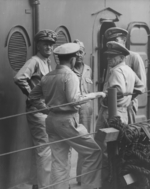 Officers aboard USS New Jersey, date unknown