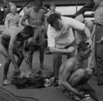 Public humiliation of Japanese prisoners of war aboard USS New Jersey, Dec 1944, photo 3 of 6